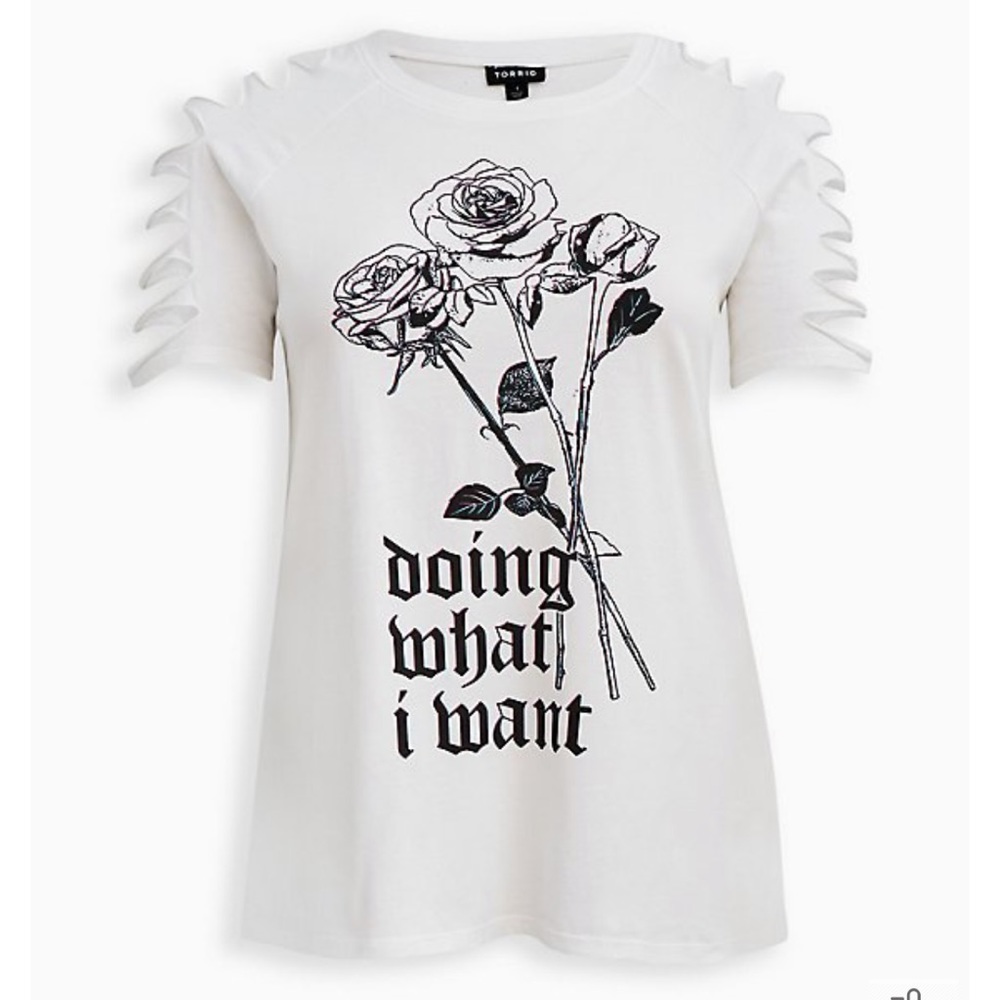Torrid Doing What I want Slashed Raglan Tee